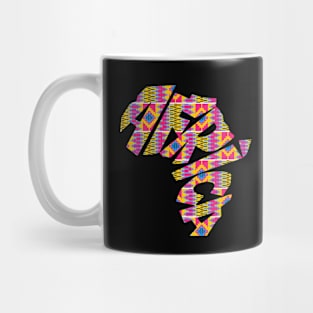 Africa Map with Kente Pattern, African Style Mug